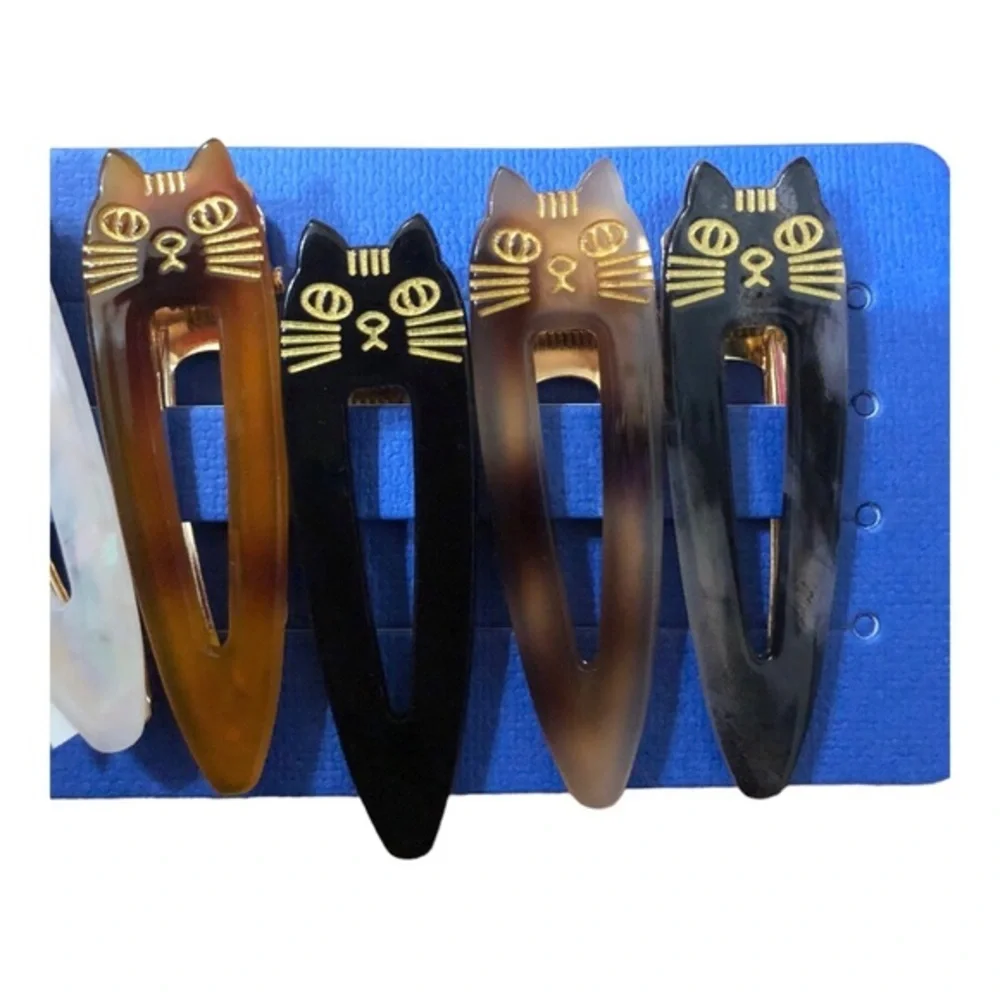 10piece cat themed‎ “you had me at meow” assorted hair clips new